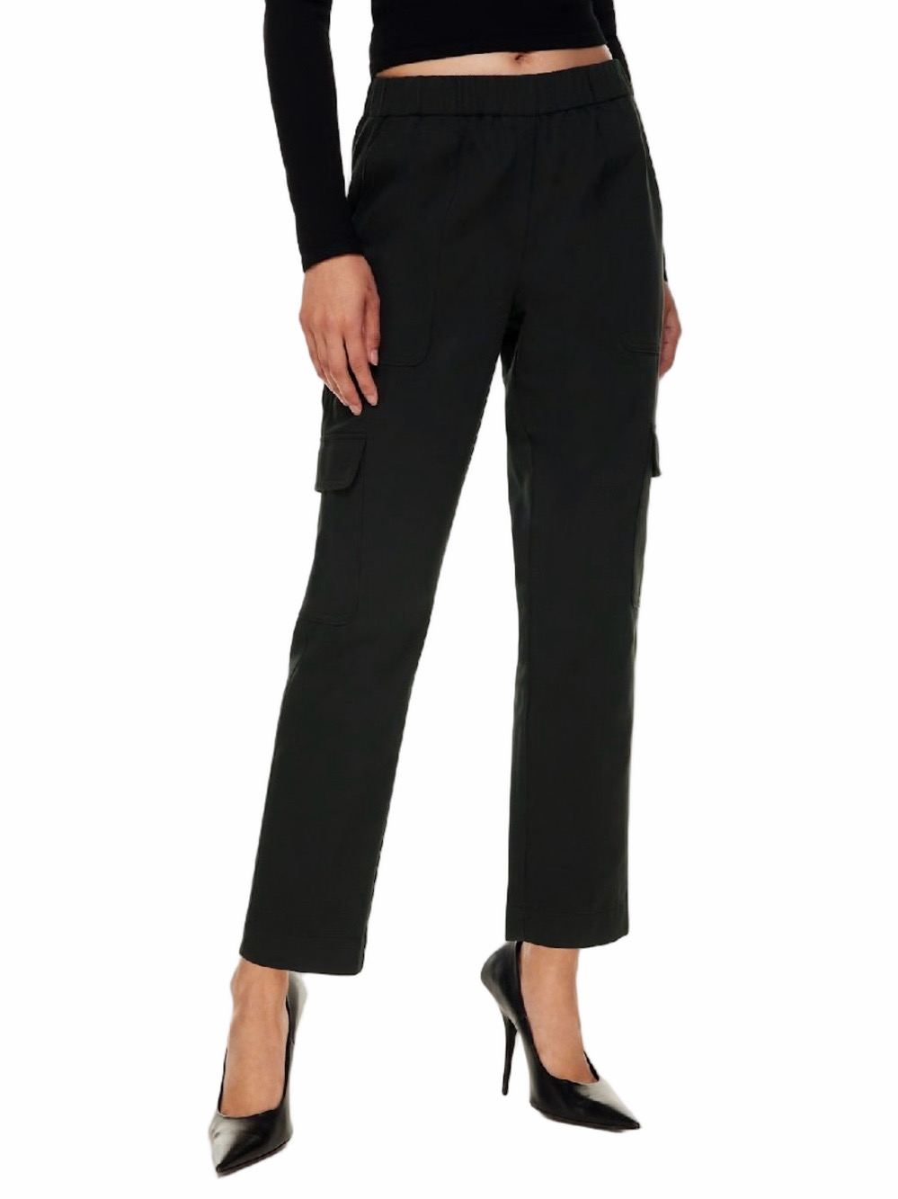 BABATON Aritzia Titan Black Cargo Pull On High Rise Crop Pants Size 8